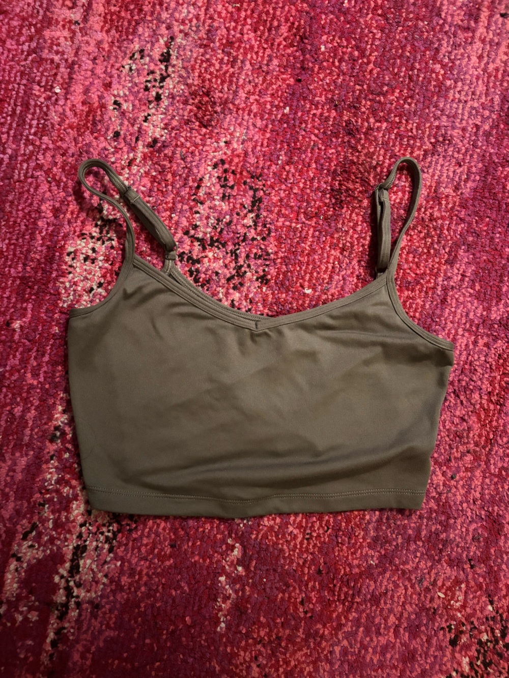 UpWest Olive Active Cropped Cami Top